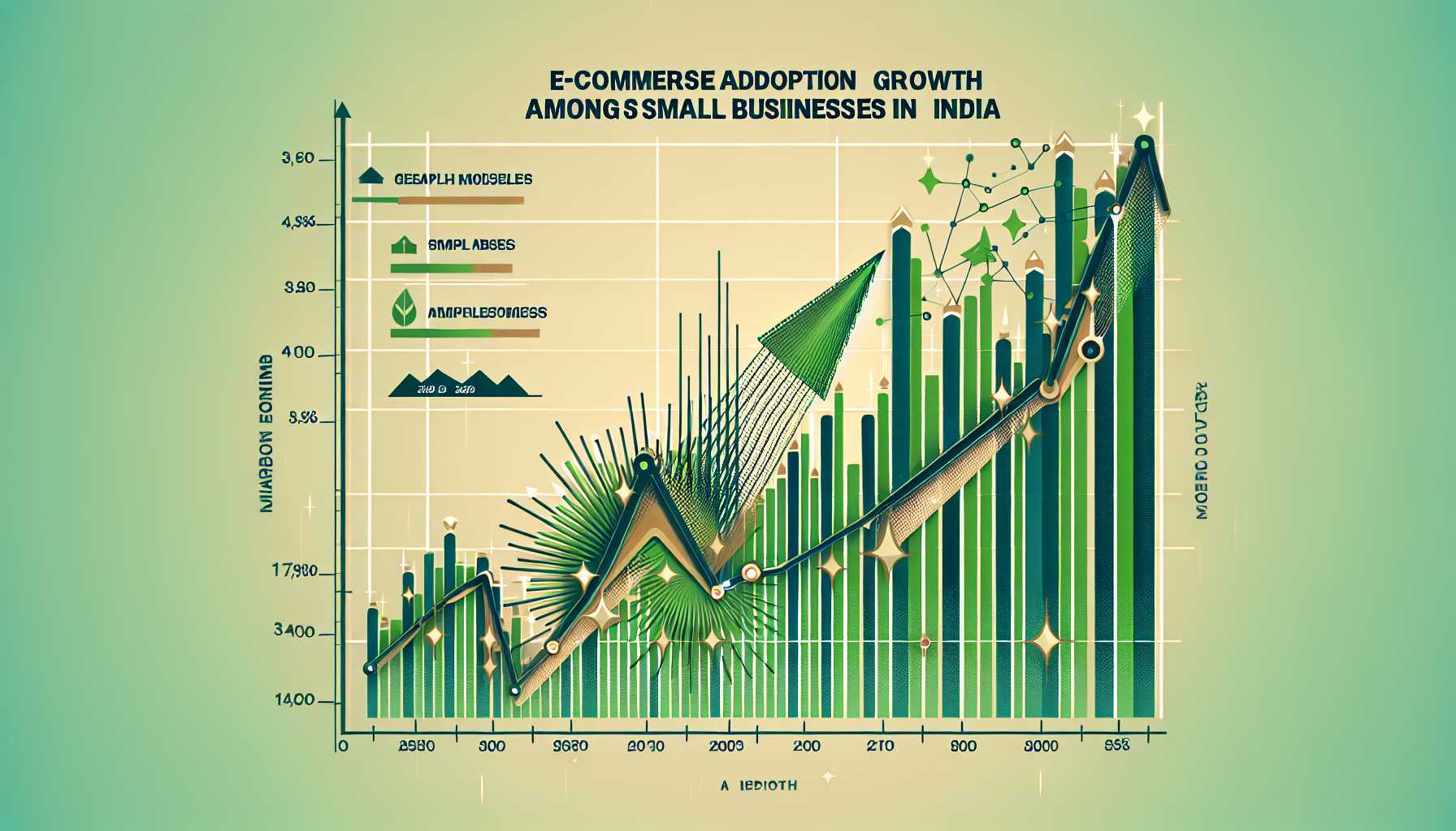 A graph showing the growth of e-commerce adoption among small businesses in India