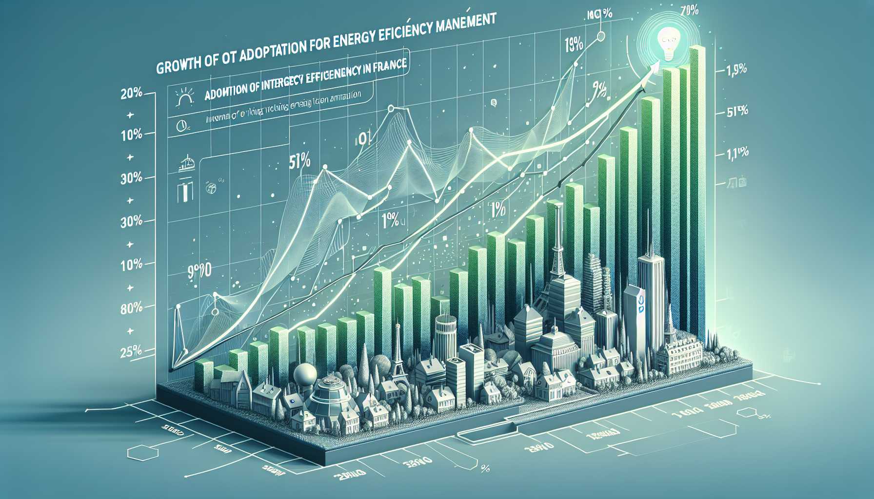 Graph showing the growth of IoT adoption for energy efficiency management in France