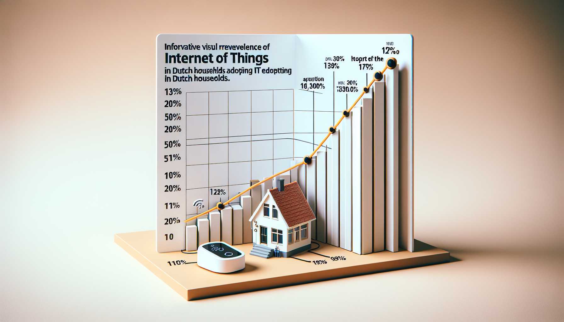 Graph showing the growth of IoT device penetration in Dutch households over time.