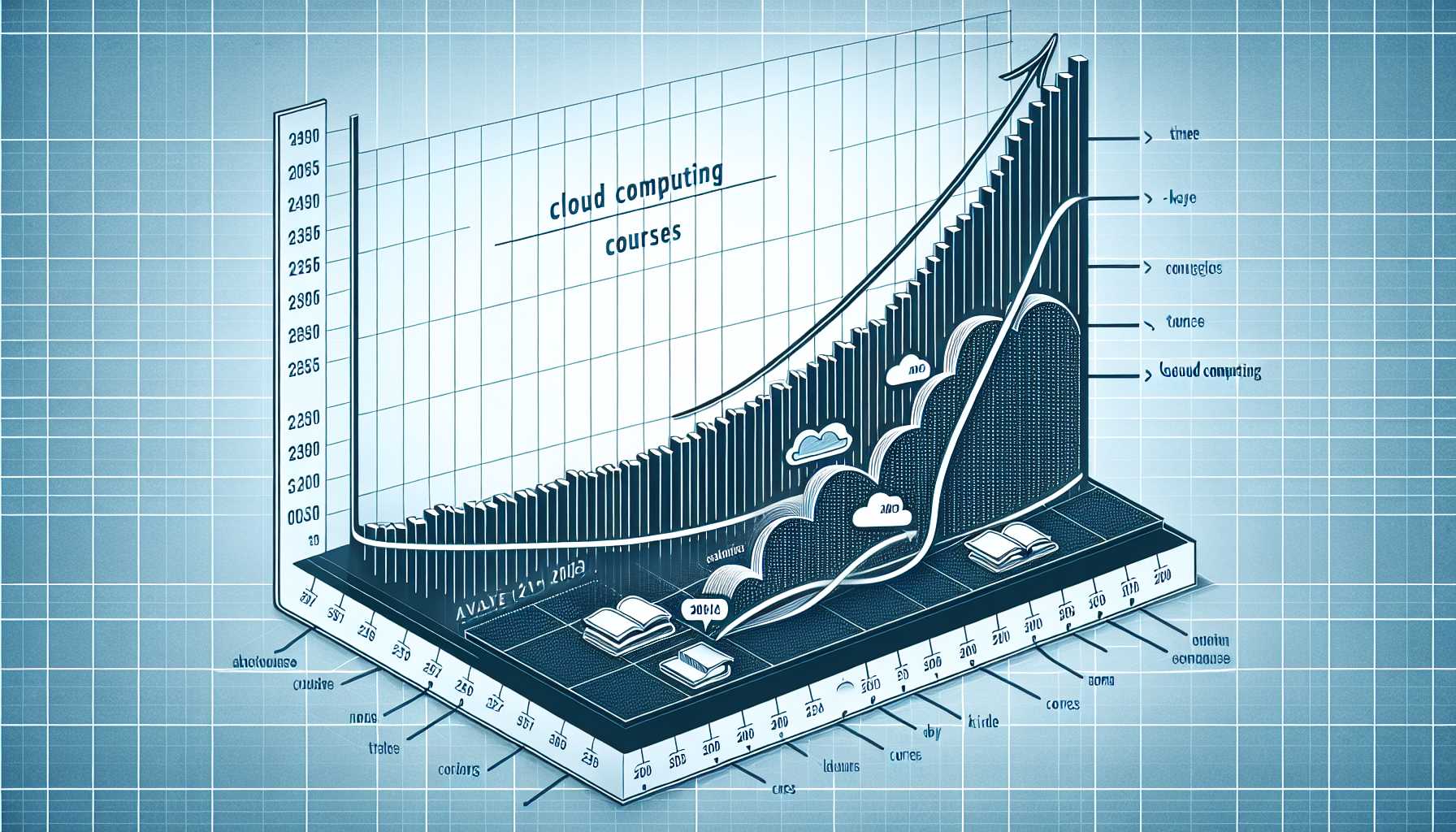 A graph showing the growth of cloud computing courses offered in US universities.