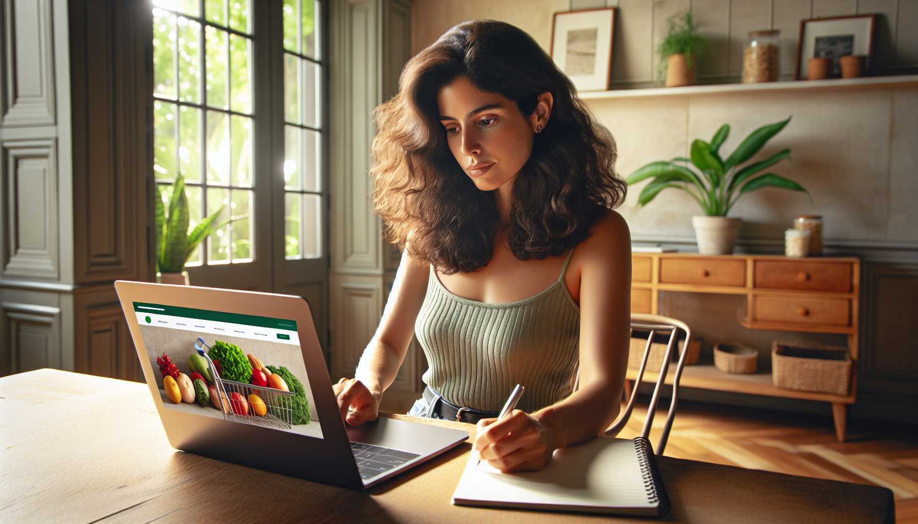 a person using a laptop to order groceries online