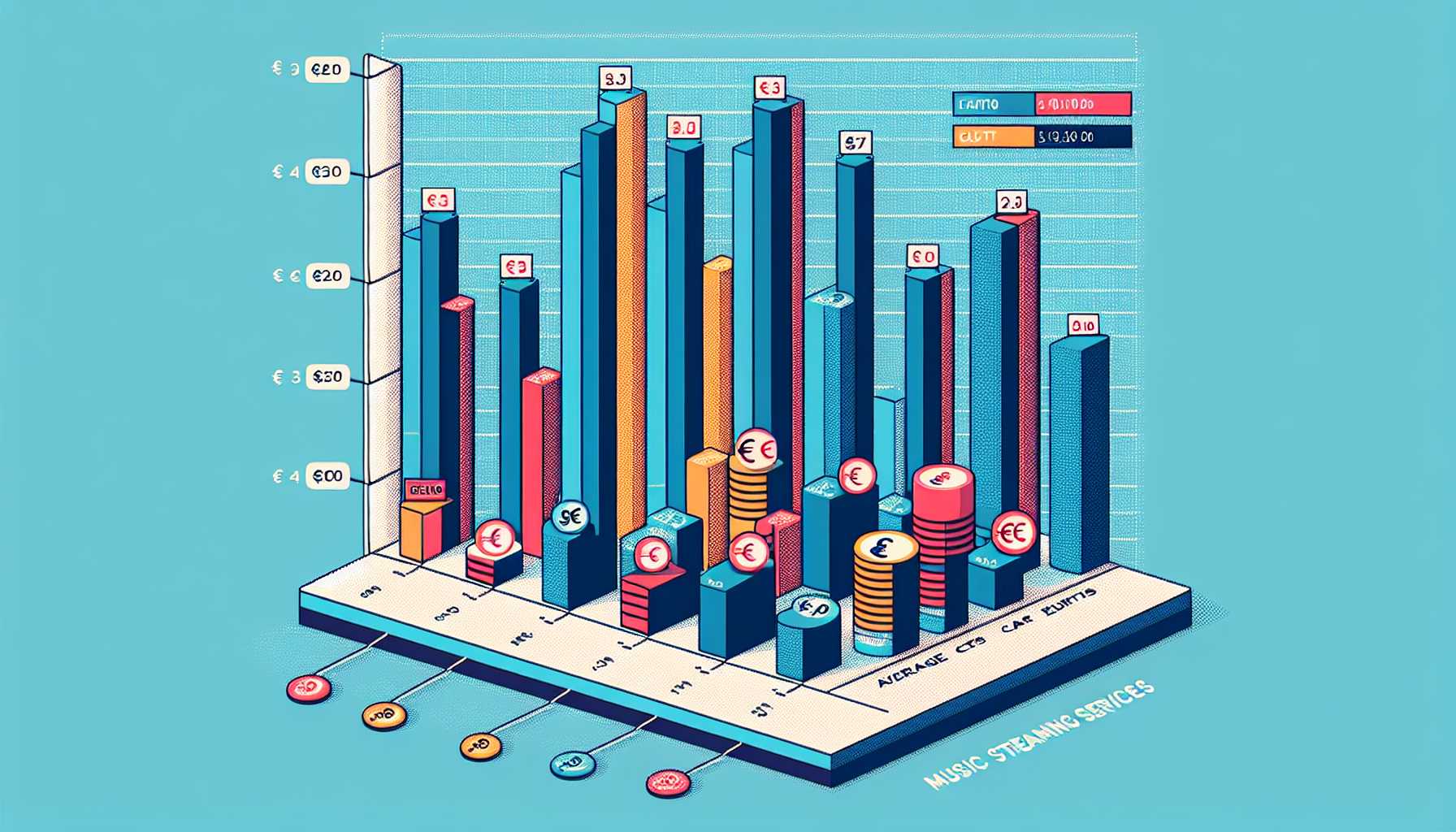 a graph showing the average cost of music streaming services in France