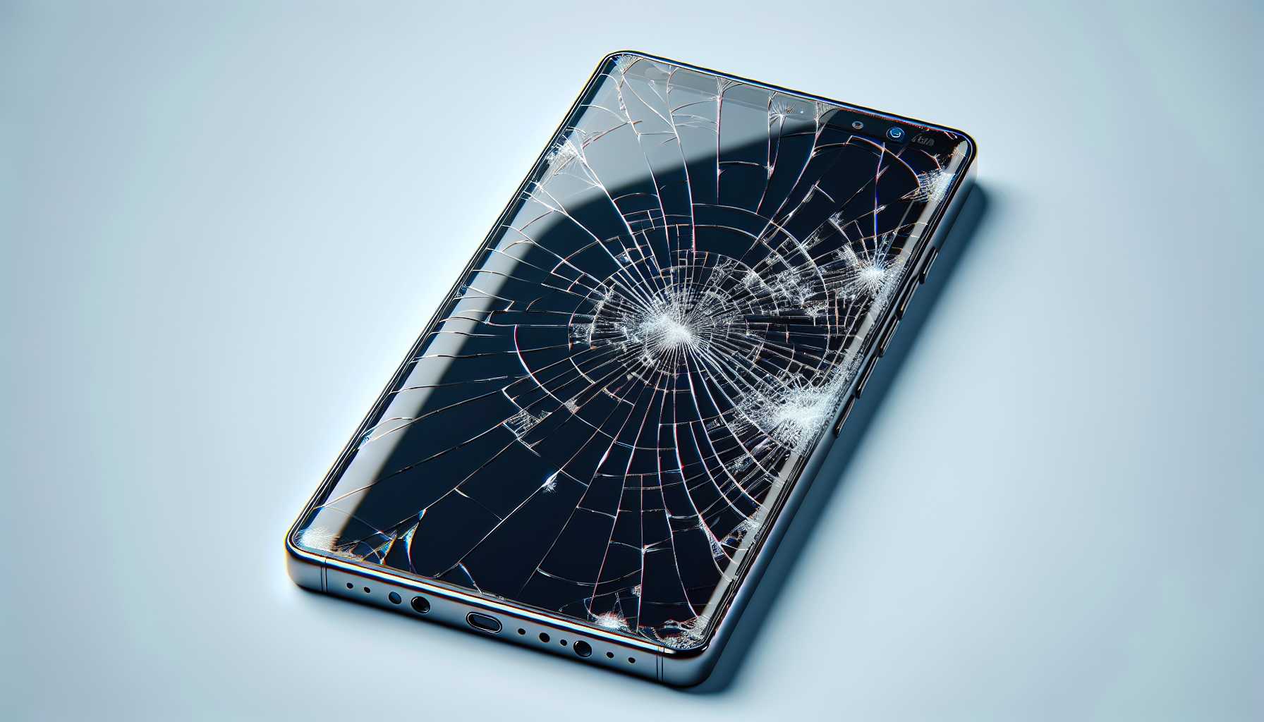 Smartphone with cracked screen