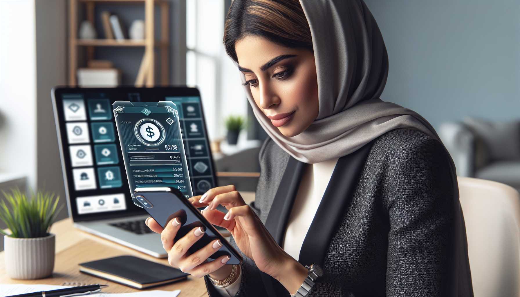 Person using smartphone for online banking