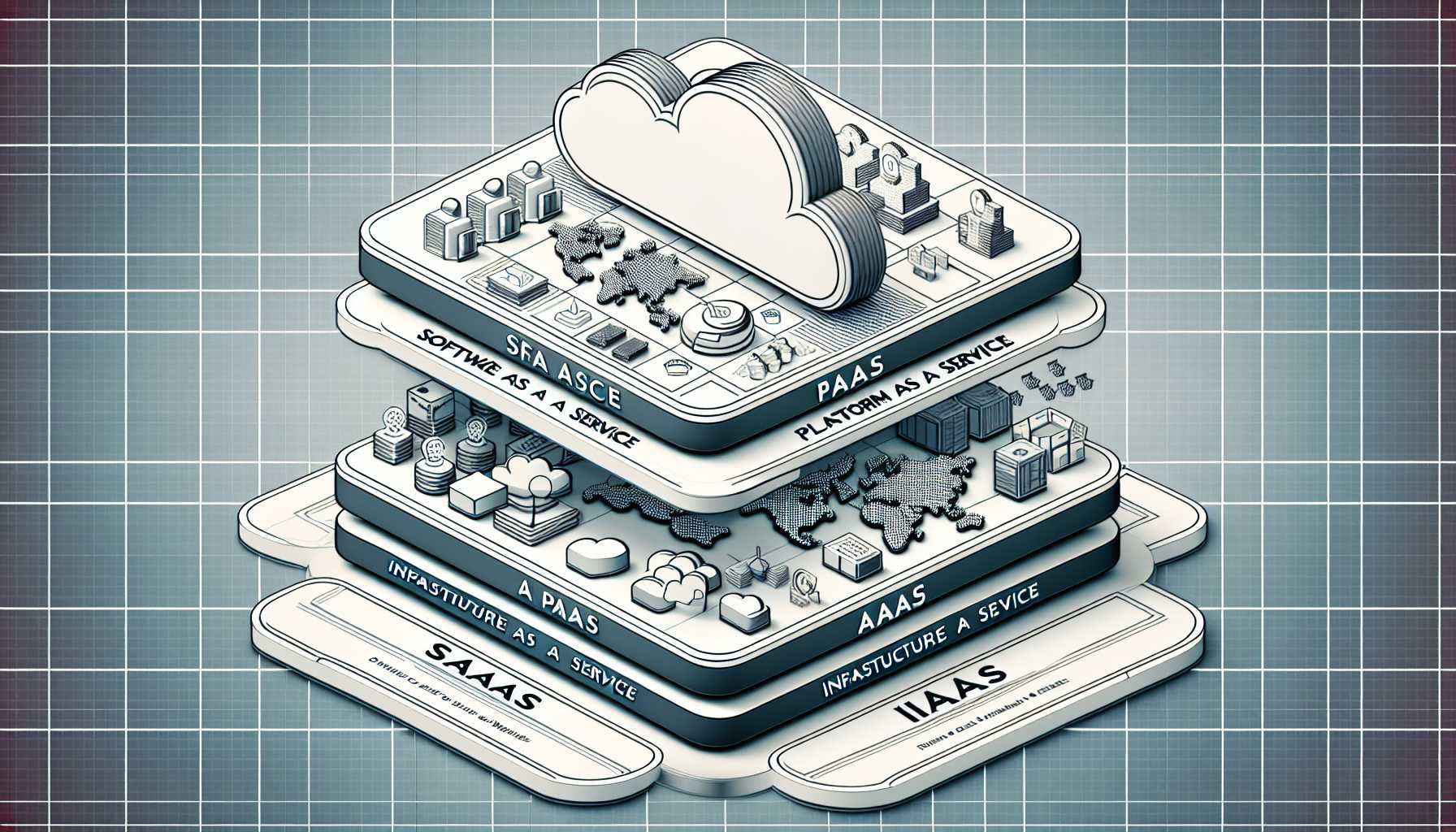 Cloud Computing Diagram with SaaS, PaaS, and IaaS