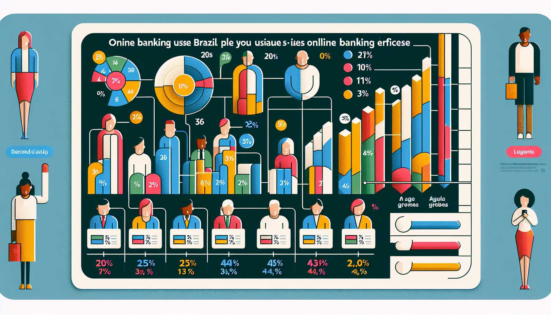 Graph showing the percentage of the adult population in Brazil that uses online banking