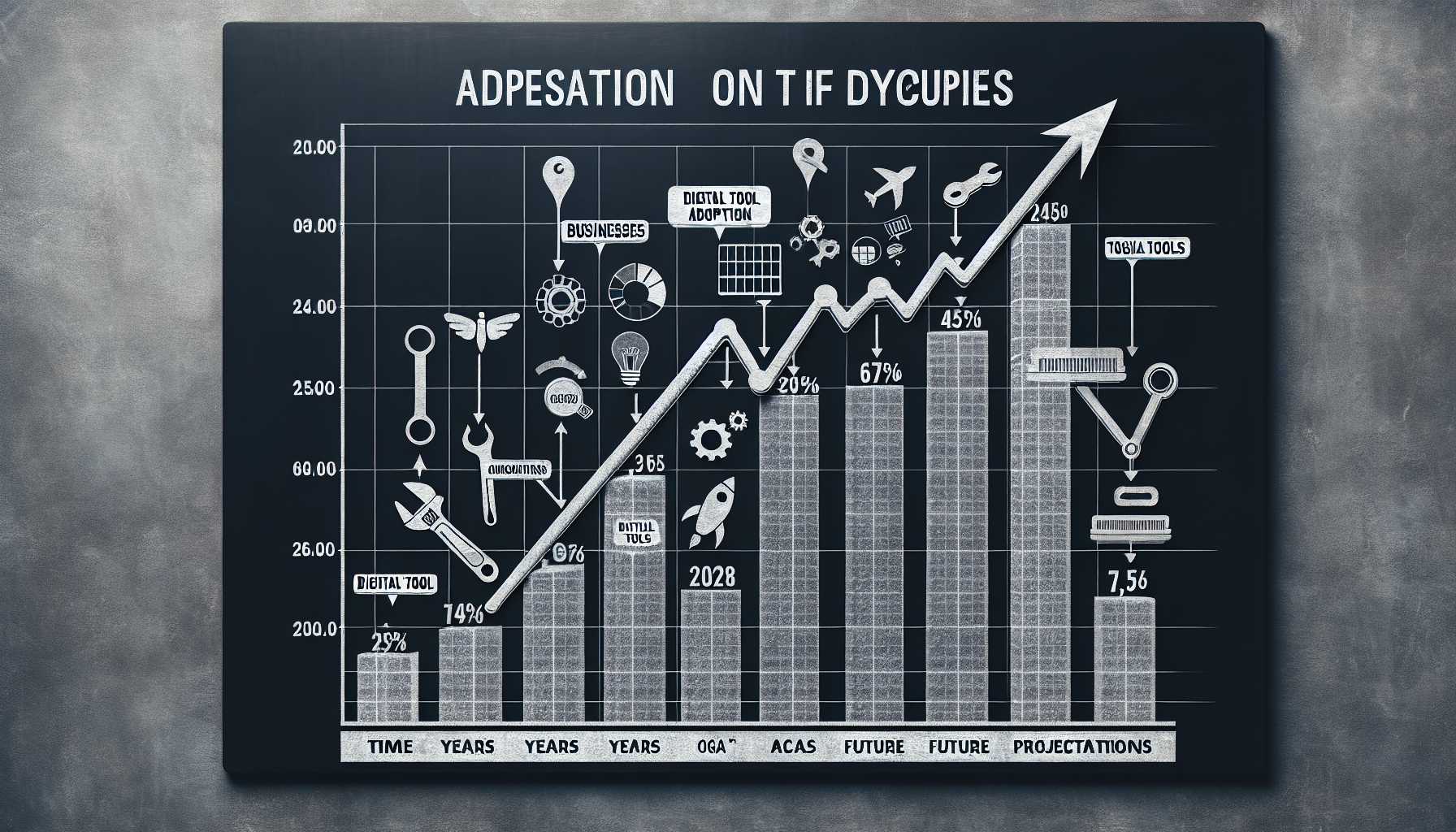 Graph showing the increasing adoption of digital tools by businesses in Northern Cyprus