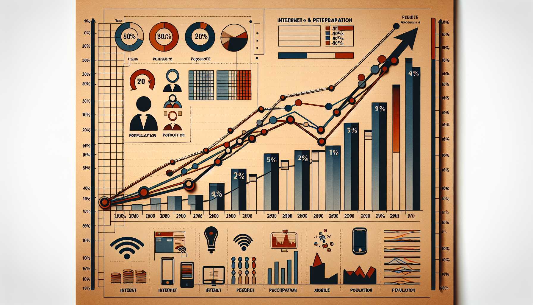 Graph showing internet and mobile penetration growth in Vanuatu