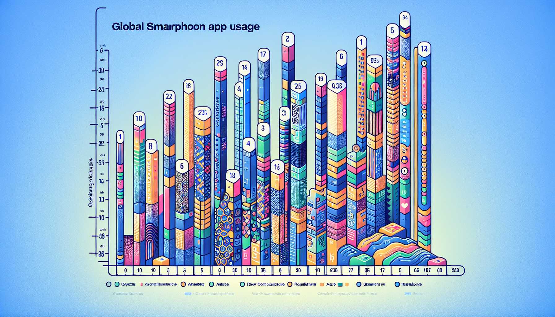 a bar chart showing the average number of apps installed on smartphones in different countries