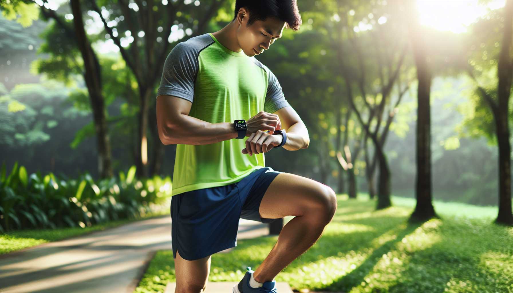 Person using a smartwatch to track their fitness activity