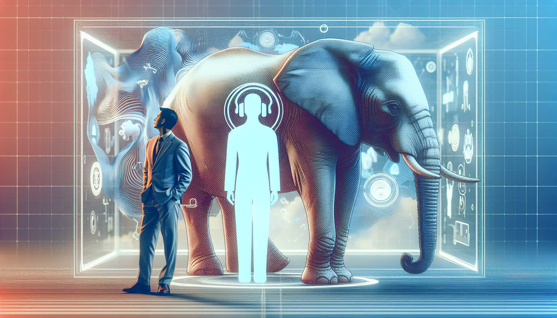 a virtual assistant depicted with an elephant symbolizing memory