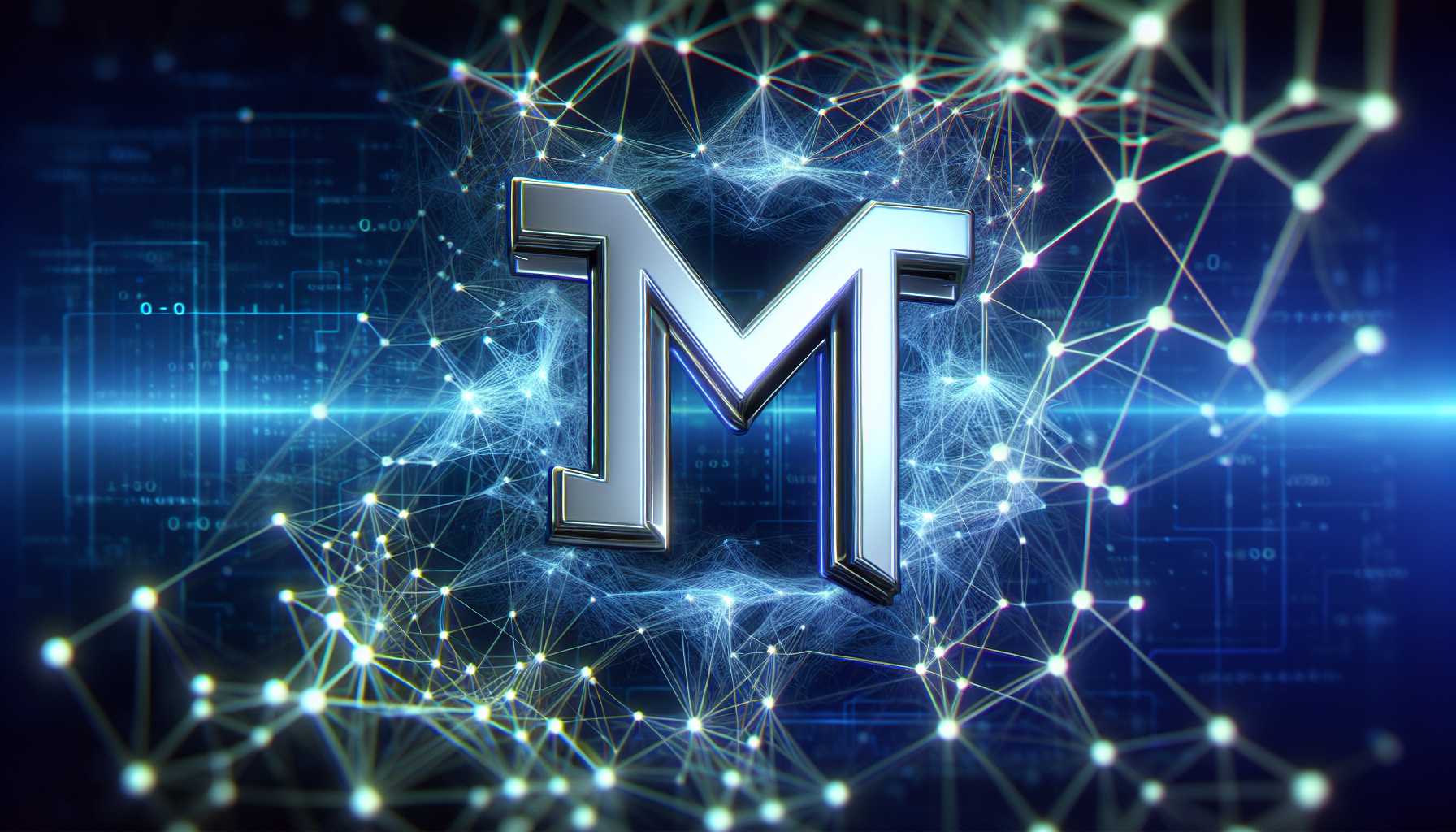 Meta Platforms logo with AI neural network background