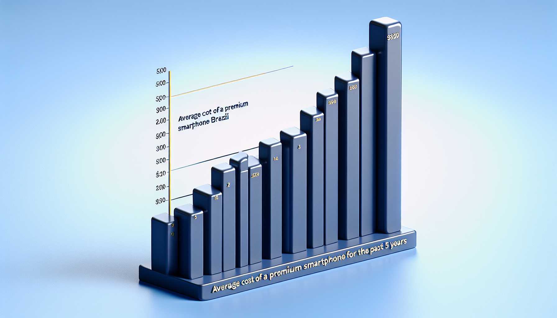 a graph showing the average cost of a premium smartphone in Brazil over the past 5 years