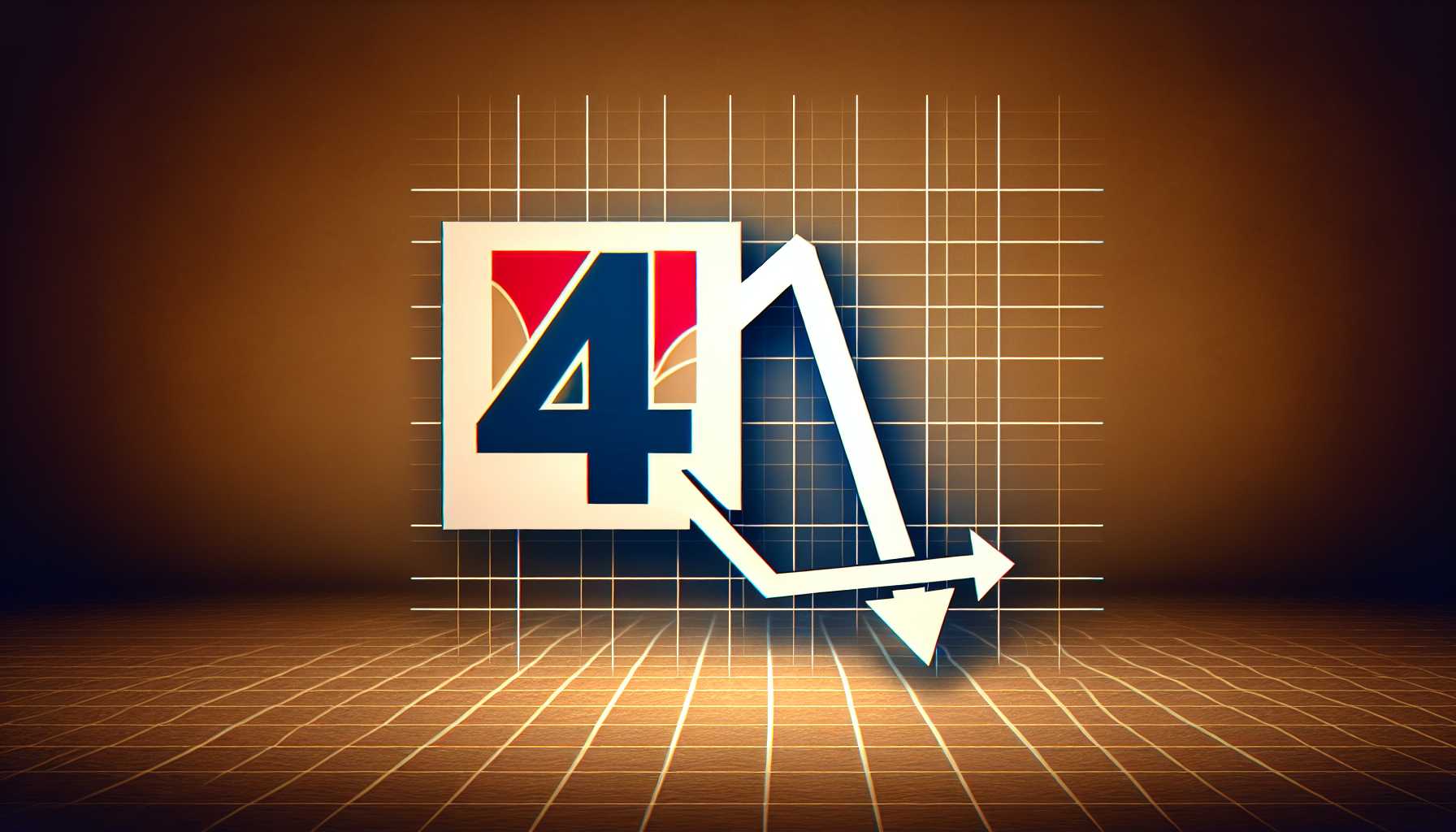 Channel 4 logo with falling graph