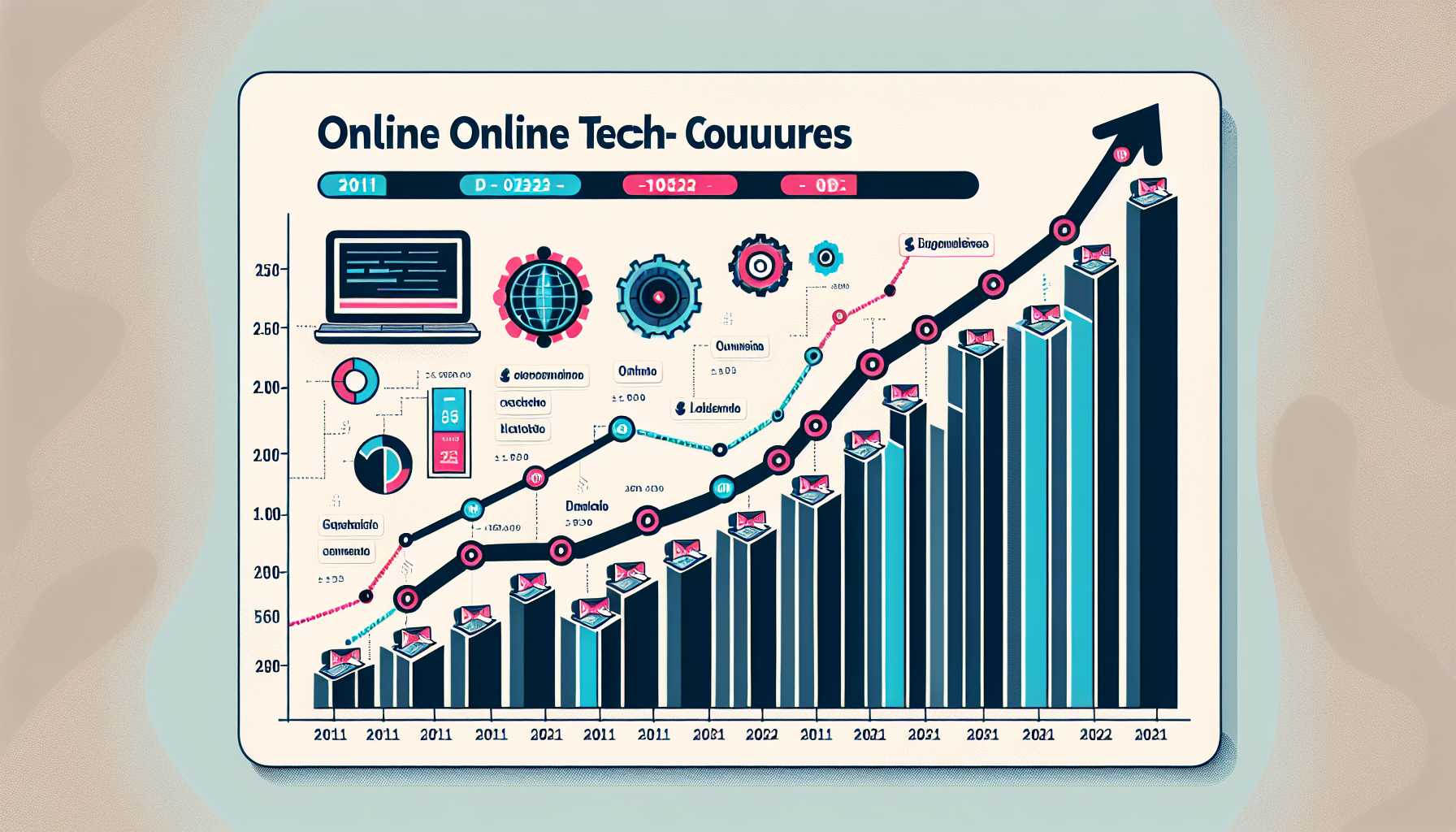 a graph showing the growth of online tech courses in Mexico