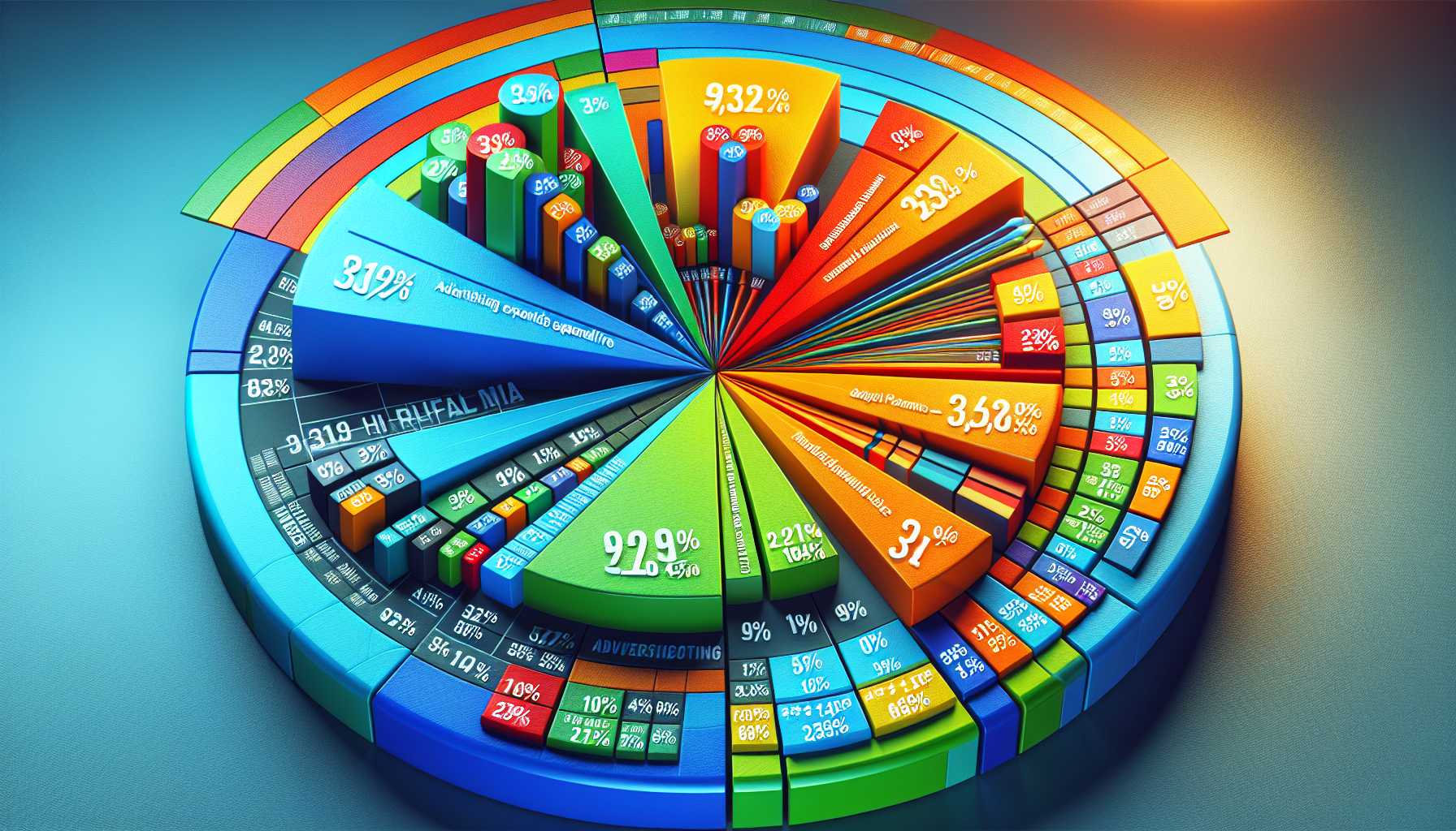 colorful pie chart showing increase in retail media ad spend