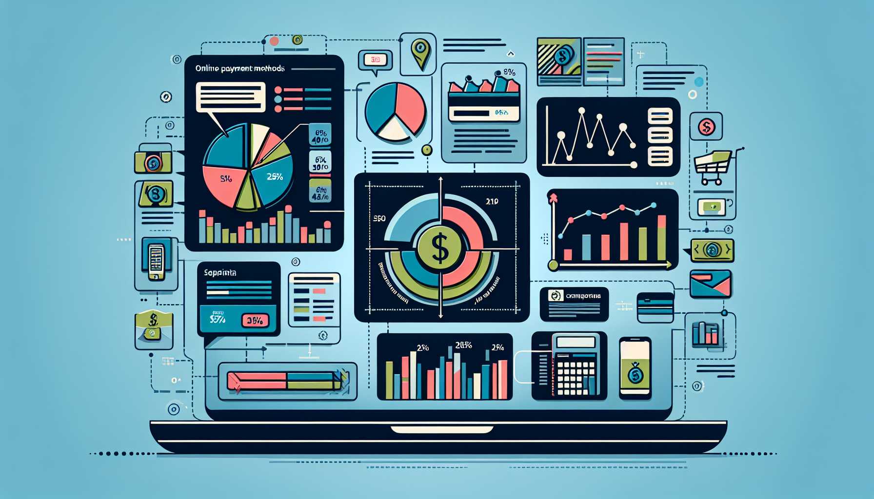 a graph showing the popularity of different online payment methods in Mexico