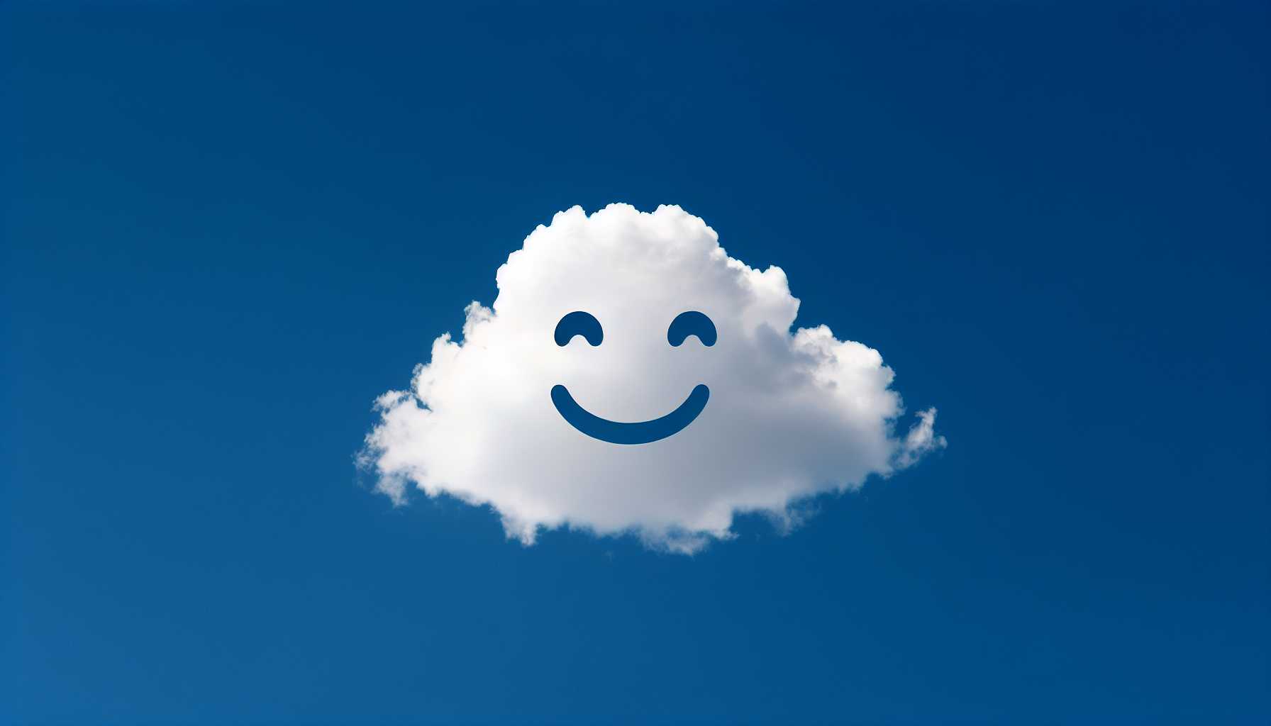 a cloud with a happy face