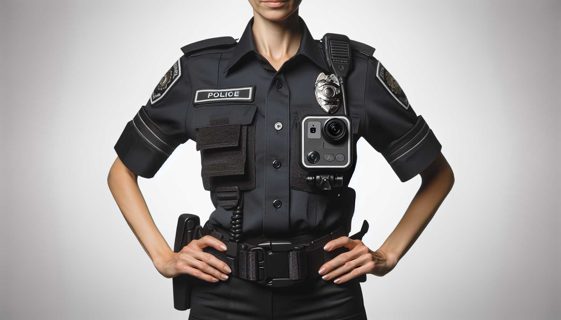 police body camera Axon Body 4 on a uniformed officer