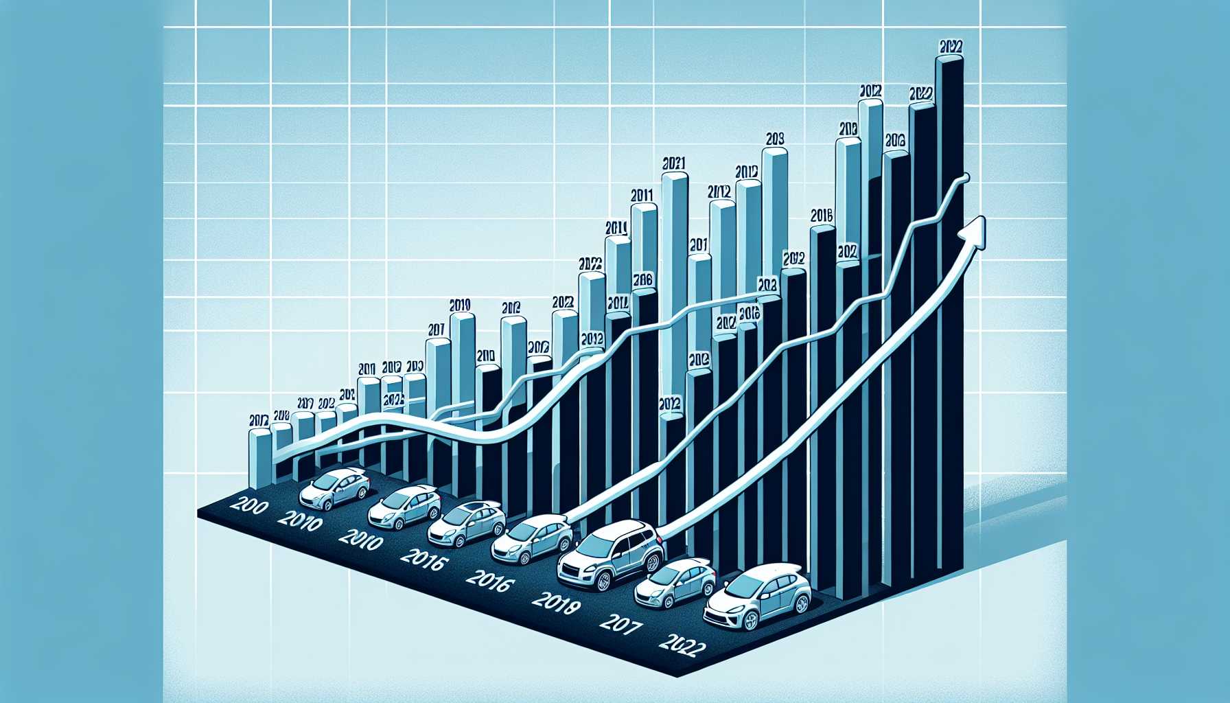 a graph showing the number of electric cars registered in Norway from 2010 to 2022