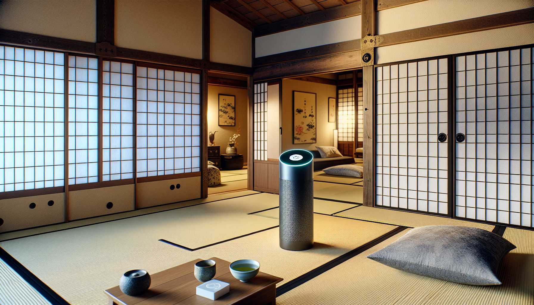a smart home device in a Japanese home