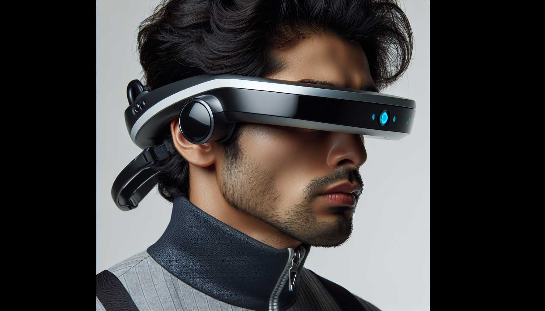 Person wearing the Apple Vision Pro and looking slightly uncomfortable due to the weight distribution issue of the headset