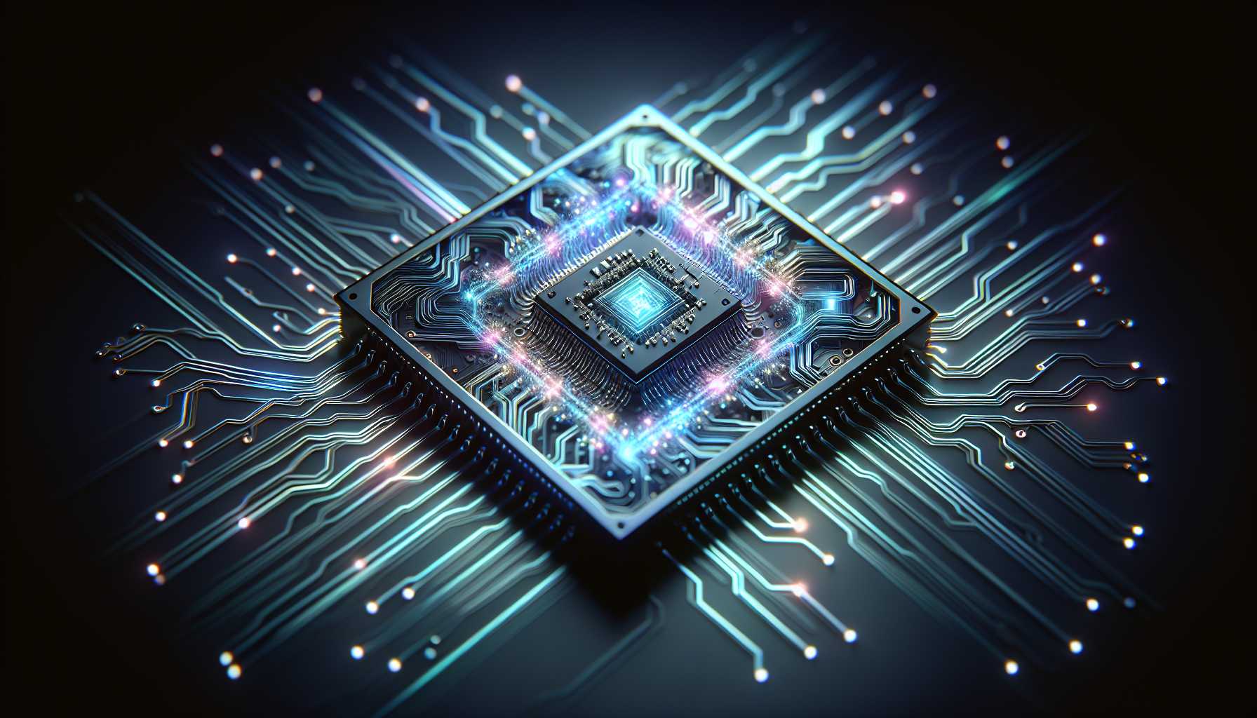 Lam Research AI chip with glowing circuitry and data flow