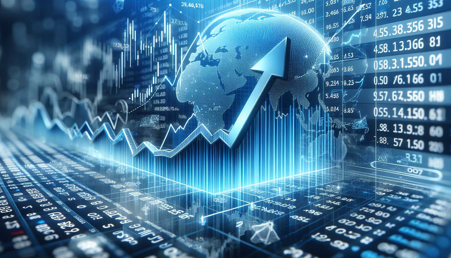 blue chip stock market graph Dow Jones Industrial Average with optimistic positive trend