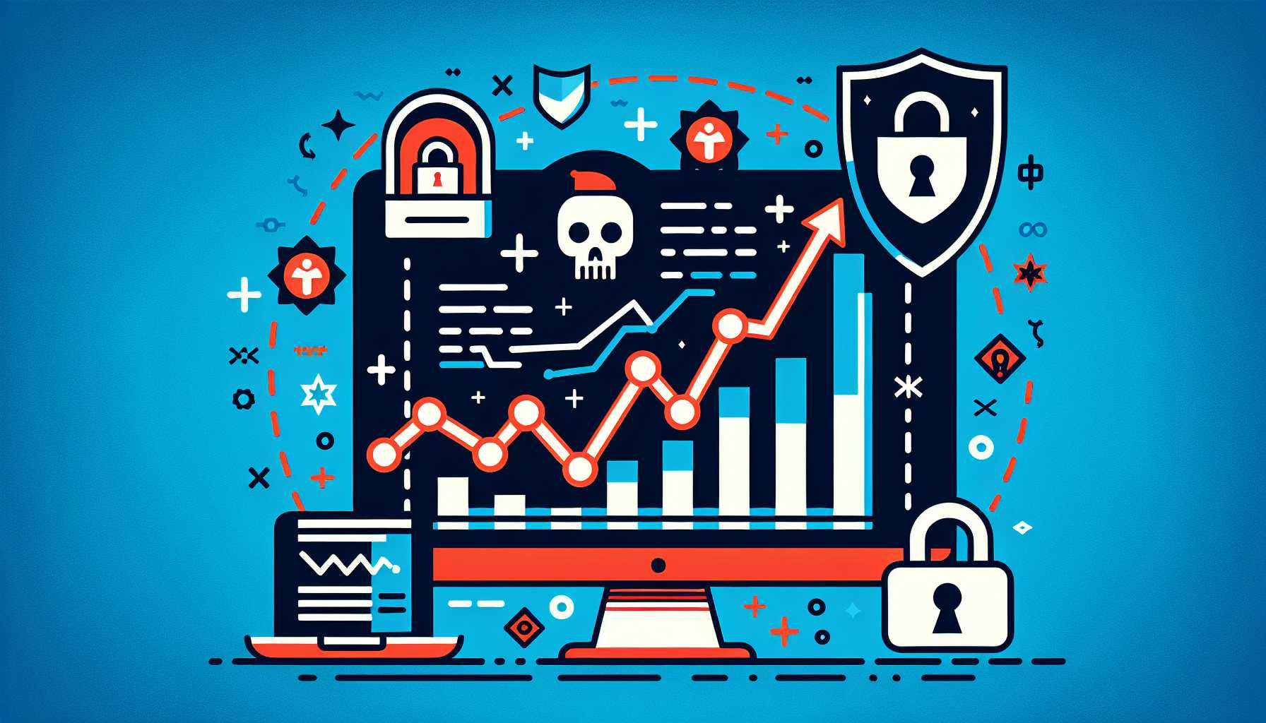 graphic depicting the rising trend of ransomware attacks