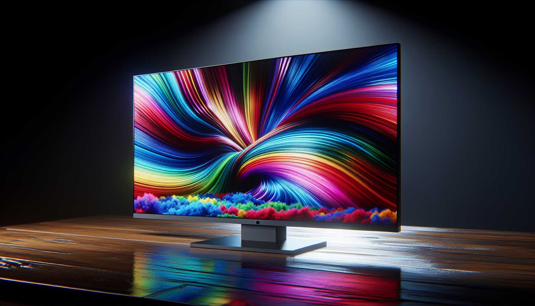 OLED monitor displaying vibrant colors