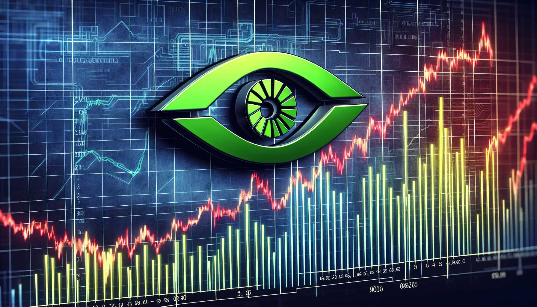 Stock market chart with Nvidia and JFrog logos