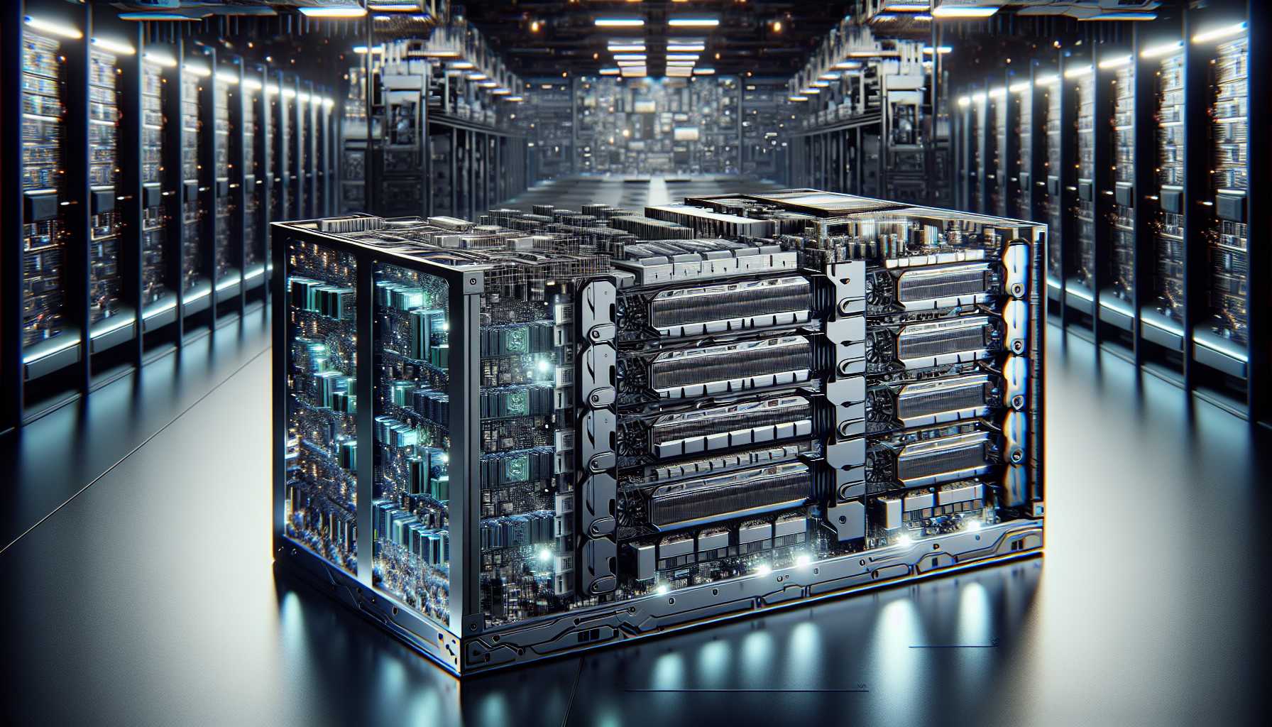 Tesla's new supercomputer surrounded by GPUs