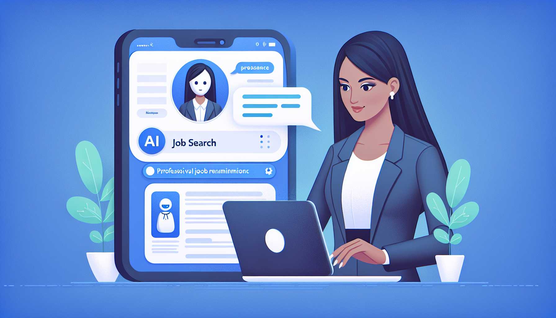 Person engaging with an AI job search assistant on LinkedIn
