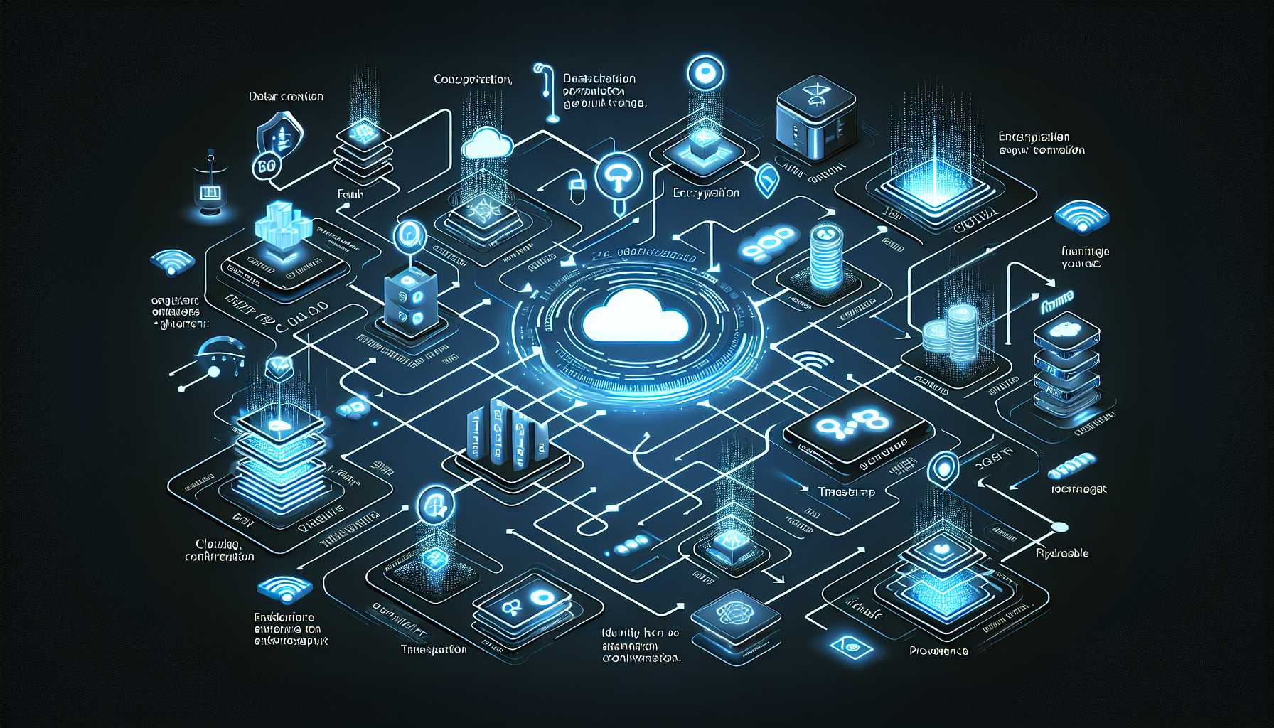 a digital content provenance concept illustration