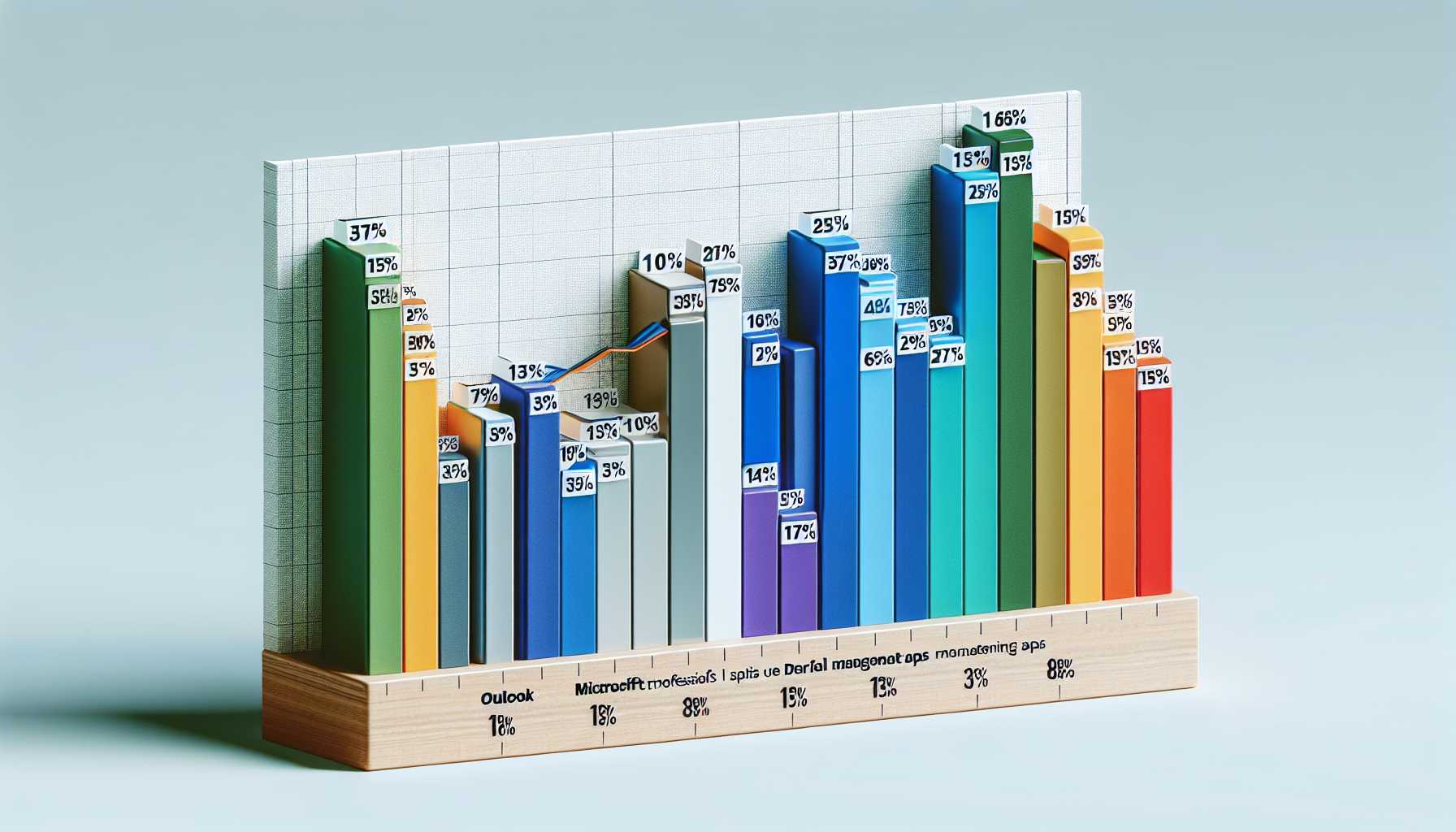 A bar chart showing that Microsoft Outlook is the most popular time management app among professionals in the UK, with 35% of respondents reporting that they use it