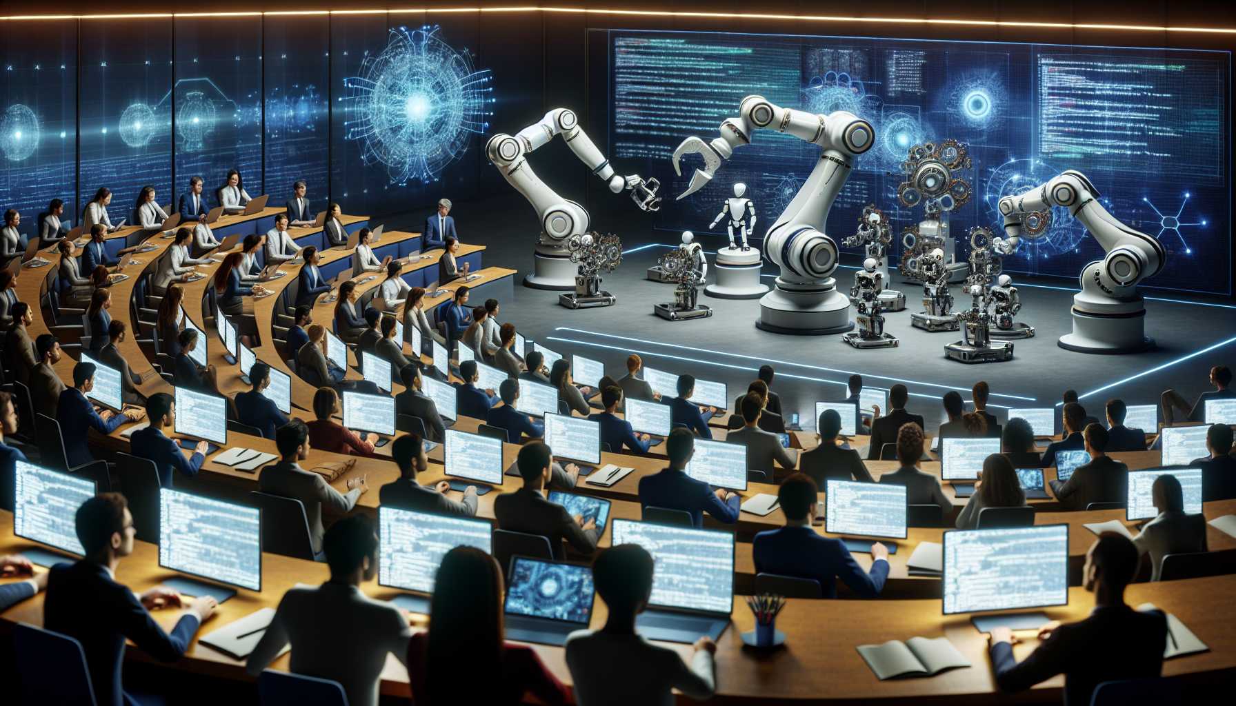 AI and robotics meeting in a symphony of automation and engineering