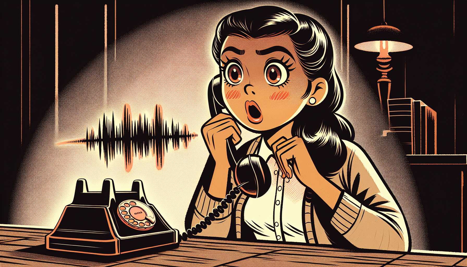 illustration of a person shocked by a voice clone call