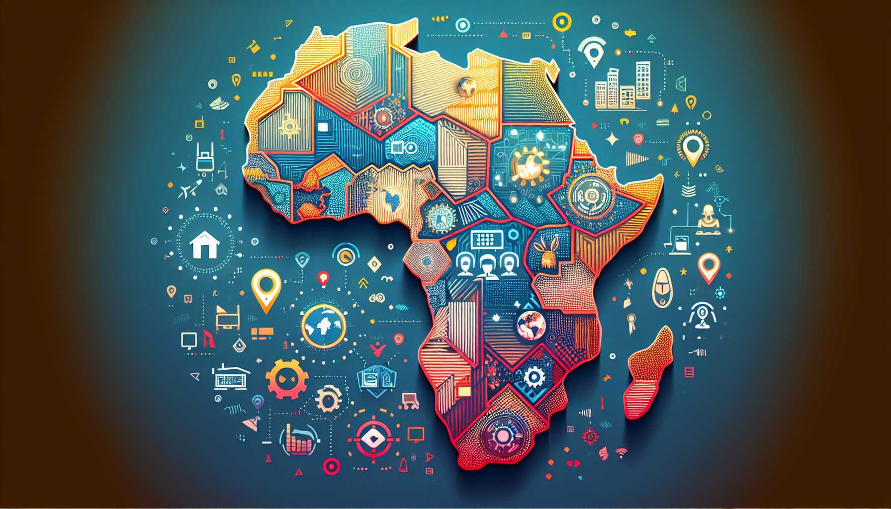 dynamic map of Africa highlighting tech investments