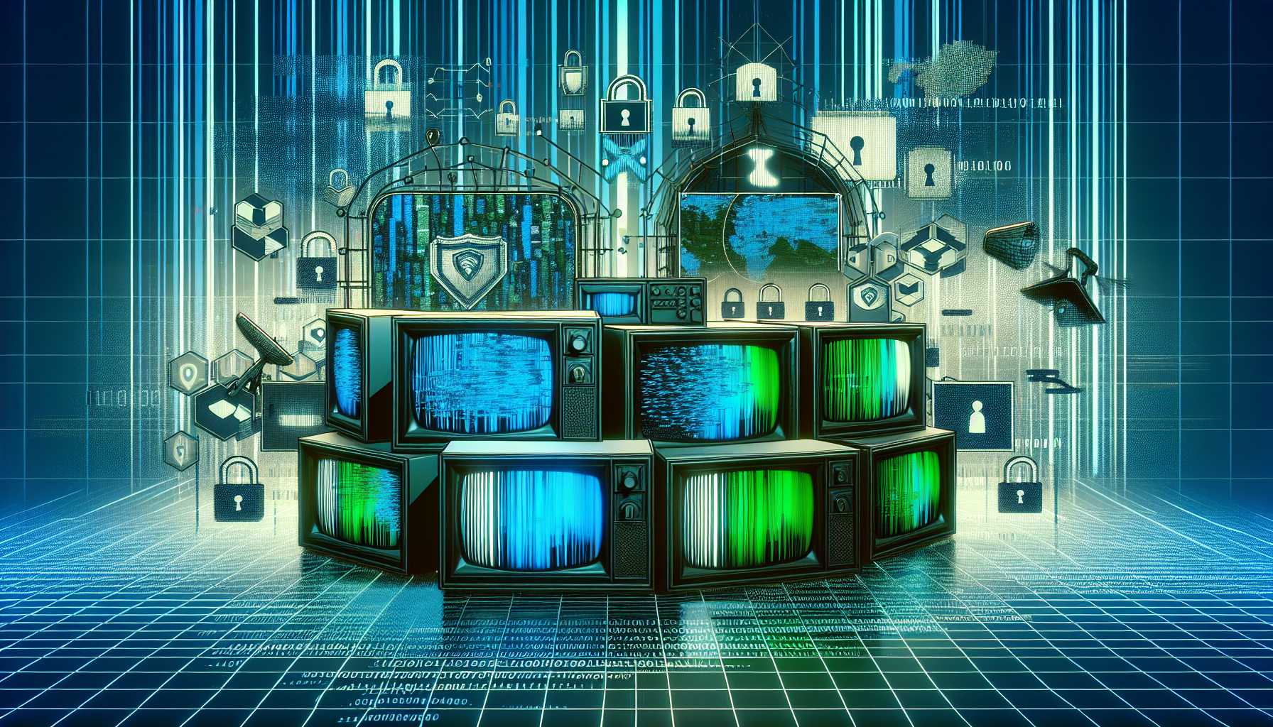 digitally altered broadcast cyberwarfare hacking concept