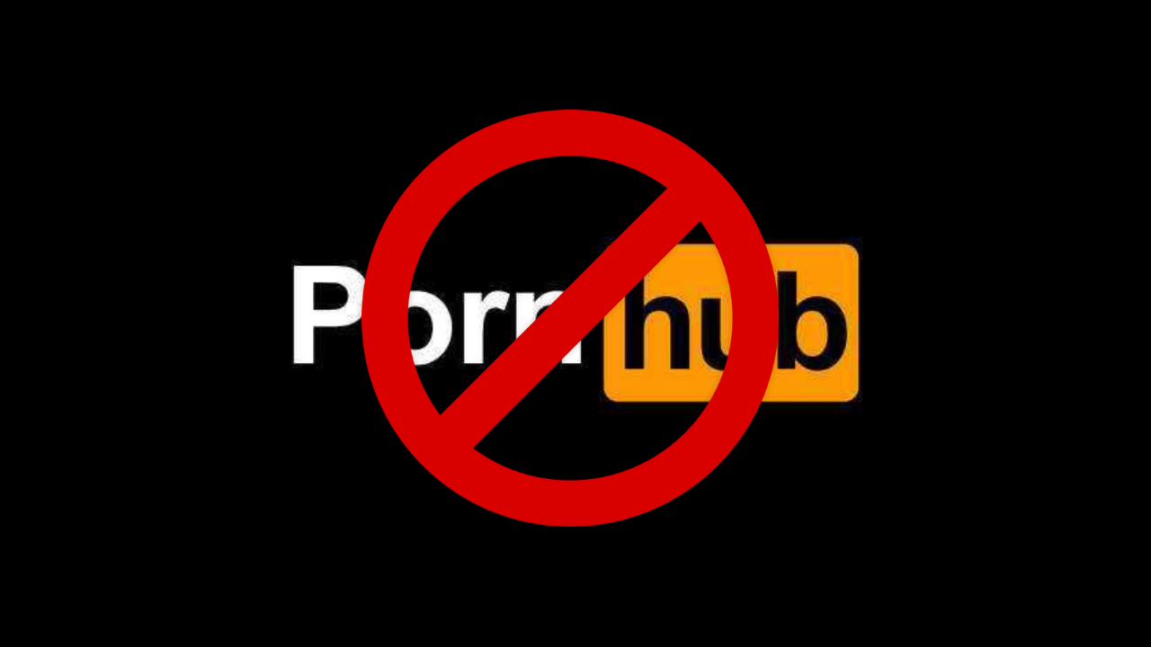 A closed sign on a computer screen with the Pornhub logo